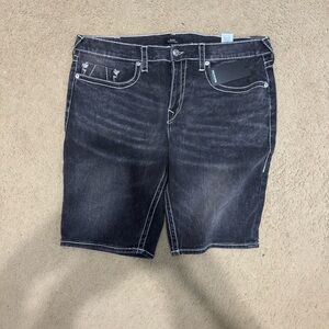 True Religion Dark Denim Jean Shorts